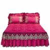 Short Plush Quilted Bed Skirt Solid European Lace Thick Bedspread Household Mattress Protect Cover Anti Slip Dustproof Bed Cover