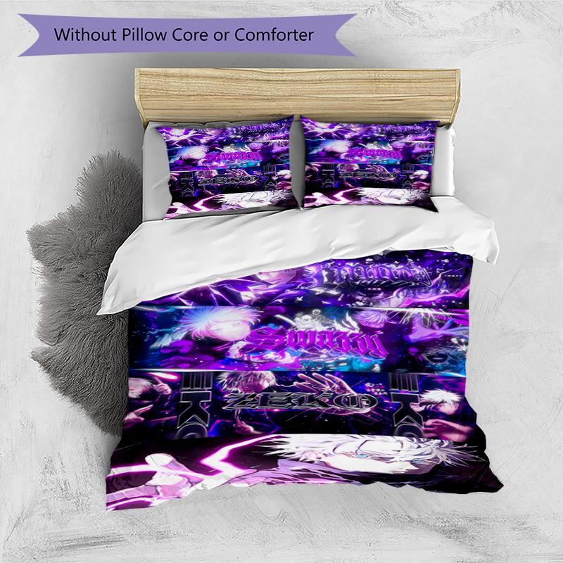 3pcs Gojo Satoru Pattern Bedding Set Duvet Cover Set Includes Duvet Cover &pillowcases, Perfect All Season Bedroom Decoration & Gift