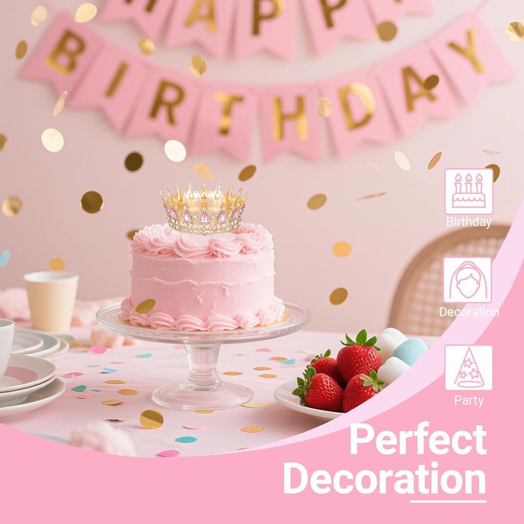 Queen Crown Rhinestone Wedding Crowns and Tiaras for Princess Party Hair Accessories Crown Cake Decorations