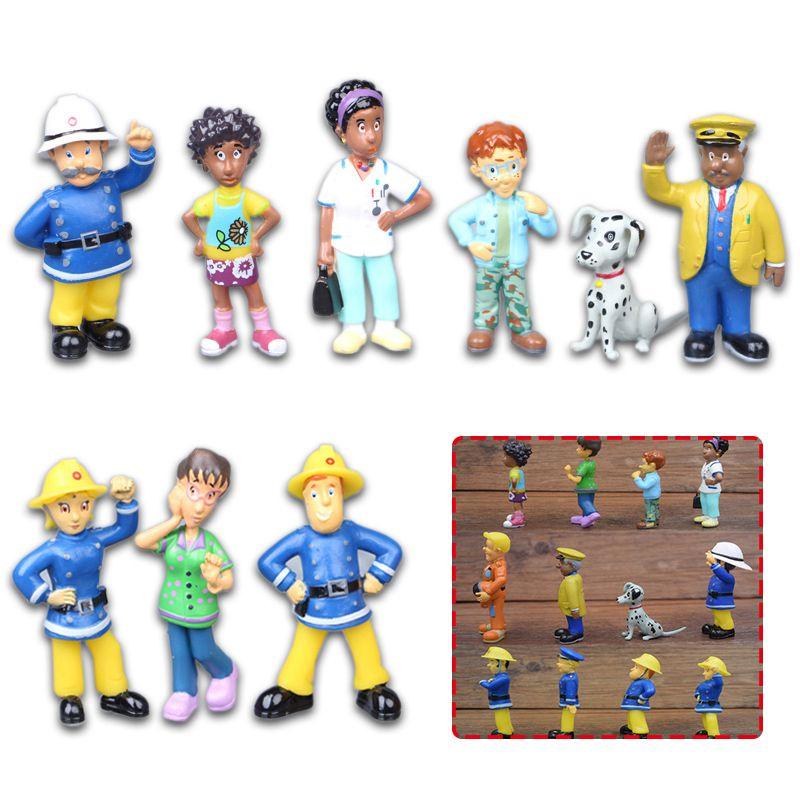 Charming 12pcs Cartoon Fireman Sam Mini Models For Enthusiastic Collectors And Decorators