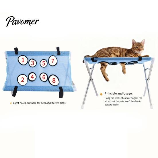 Aiuto per il Taglio delle Unghie del Cane, Tavolo per Toelettatura Animali Domestici, Amaca con Supporto Pieghevole, Imbracatura per Bagno a 4 o 8 Fori Piccoli, Stazione di Lavaggio per Gatti,