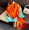Luxury Brand Women Long Silk Scarves Shawl Lady Wrap Soft Female Europe Designer Beach Bandanna Foulard Muffler Pareo 180*90cm