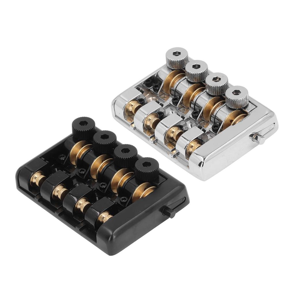 4 String Headless Electric Bass Bridge Zinc Alloy Brass Bridge Replacement with String Lock