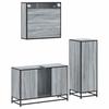3 Piece Bathroom Furniture Set Grey Sonoma Wood Based Panel