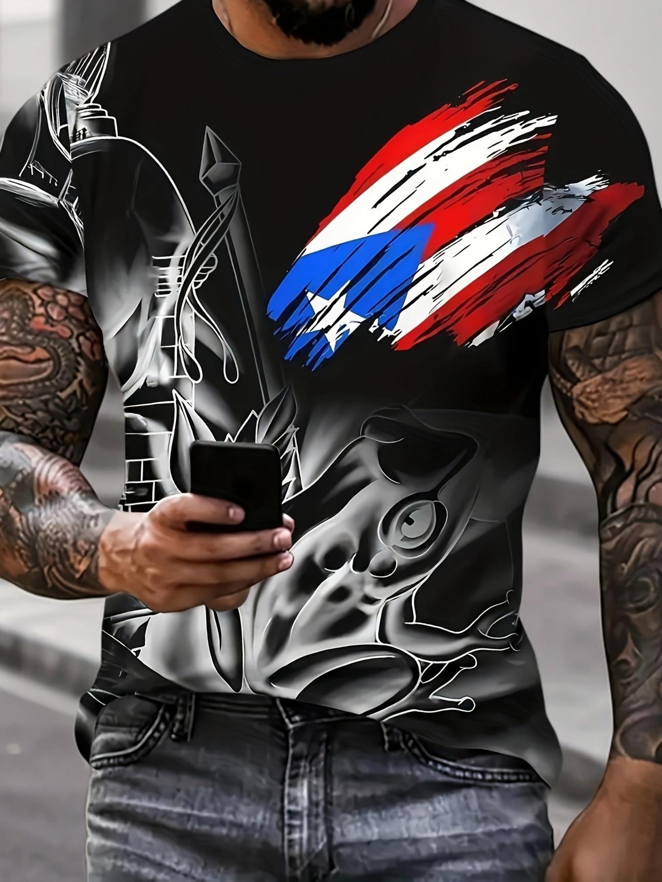 Puerto Rico Men s Round Neck Short Sleeve T-Shirt S