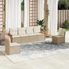 VidaXL Garden Lounge Set with Cushions 6 Pcs, Patio Sofas, Furniture Set, Outdoor Terrace Furniture, Beige 3259944