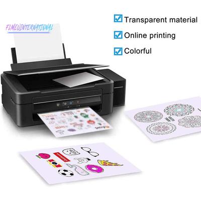 20 Sheets Printable Vinyl Waterproof Holds Ink Well No Smudge Dry Quickly Tear Resistant DIY Printing Inkjet Printer Sticker Paper Office Supplies