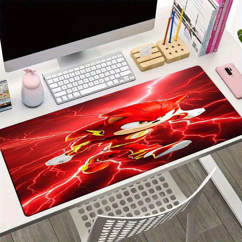 Sonic Theme Mouse Pad, Non Slip Rubber Base, Multifunctional Office & Home Decor, Perfect for Workspace Personalization.