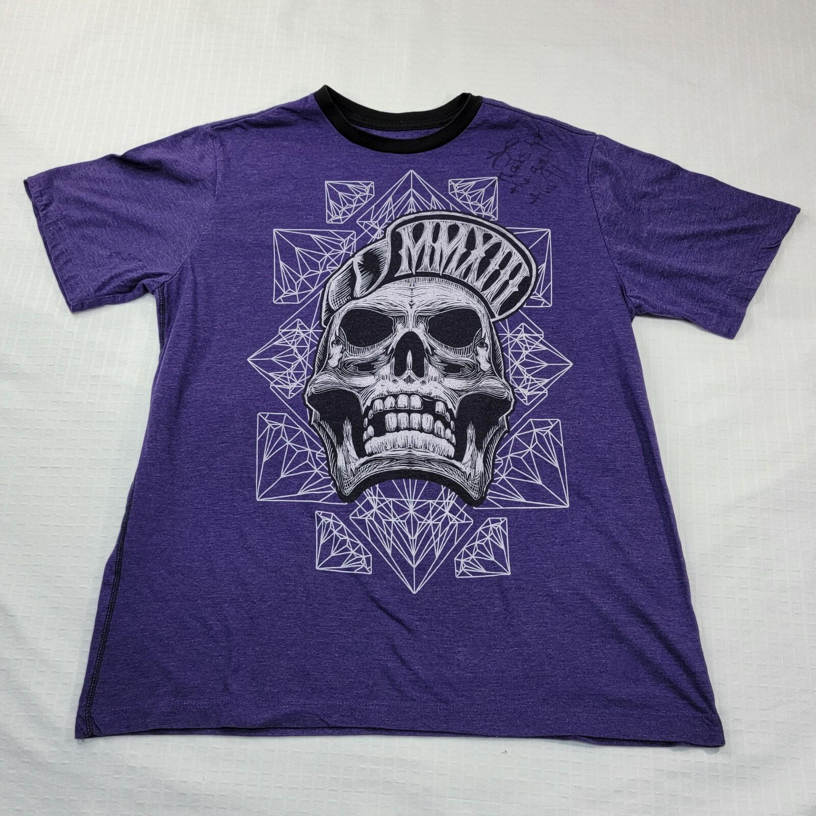 Skully Men s T-Shirt Purple Retro Skull and Diamonds Mens Large S разноцветный