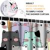 Cat Shower Curtain,Cute Colorful Cat Shower Curtains for Bathroom,Trendy Funny for Adults Cat Shower Curtain Anime Waterproof