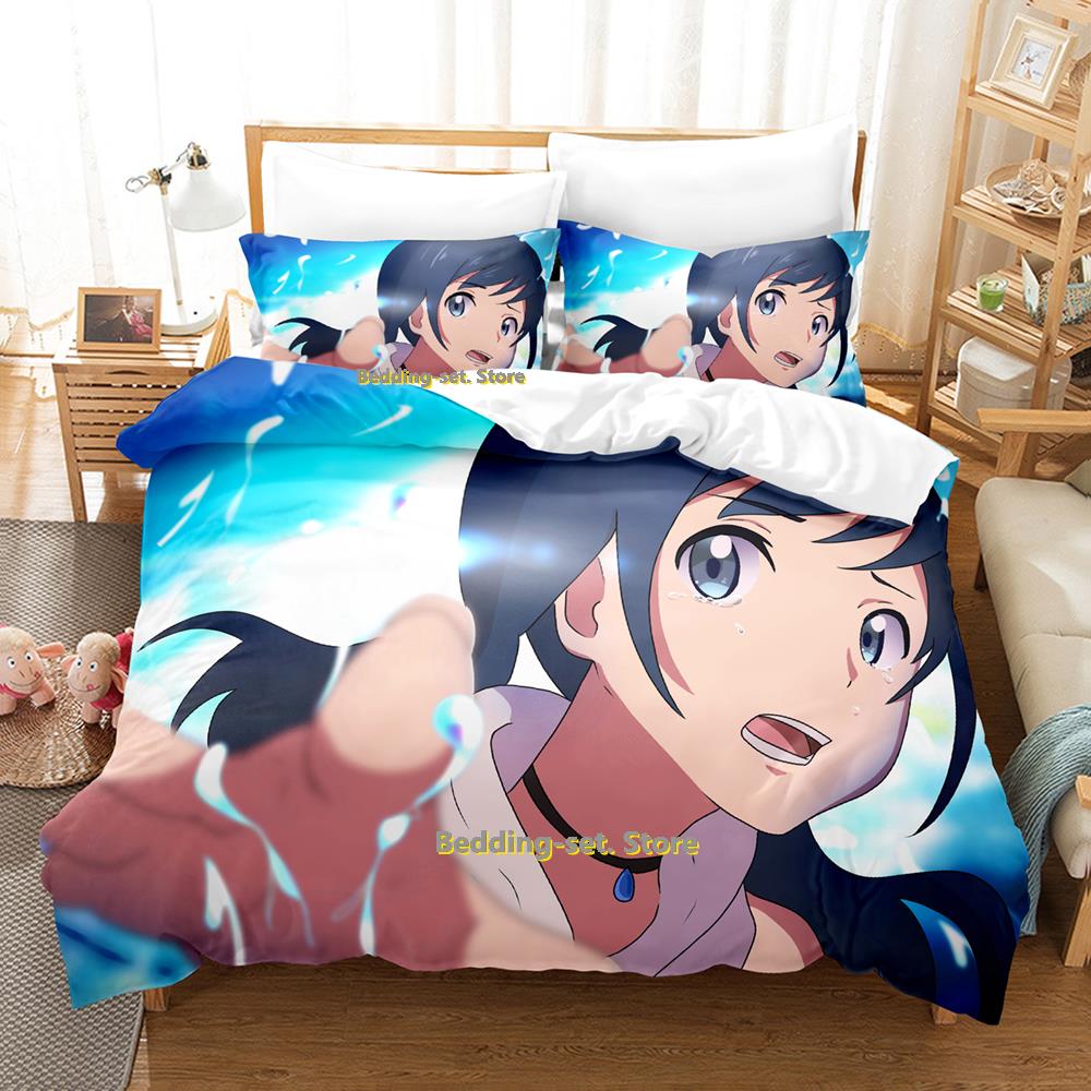 Weathering With You Bedding Set Single Twin Full Queen King Size Bed Set Adult Kid Bedroom Duvetcover Sets Anime Parure De Lit