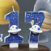 Number Birthday Candles Cake Topper Party Decoration Creative Planet Universe Theme Candle for Kids Adult Birthday Celebration