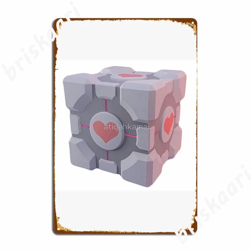 Металлические таблички Куб-компаньон из Portal Постер для клуба Домашнее украшение Жестяная табличка Постеры 20x30cm（7.8x11.8inch）