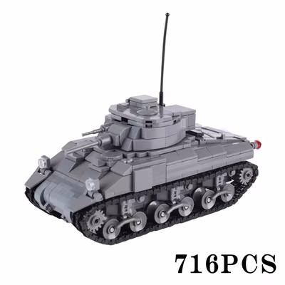 WK2 US Hauptkampfpanzer M26 M12 gepanzertes Fahrzeug Militärisches Sanitätsfahrzeug Schnellboot Kriegsszene Kofferträger Ziegel Spielzeug Jungen Geschenk