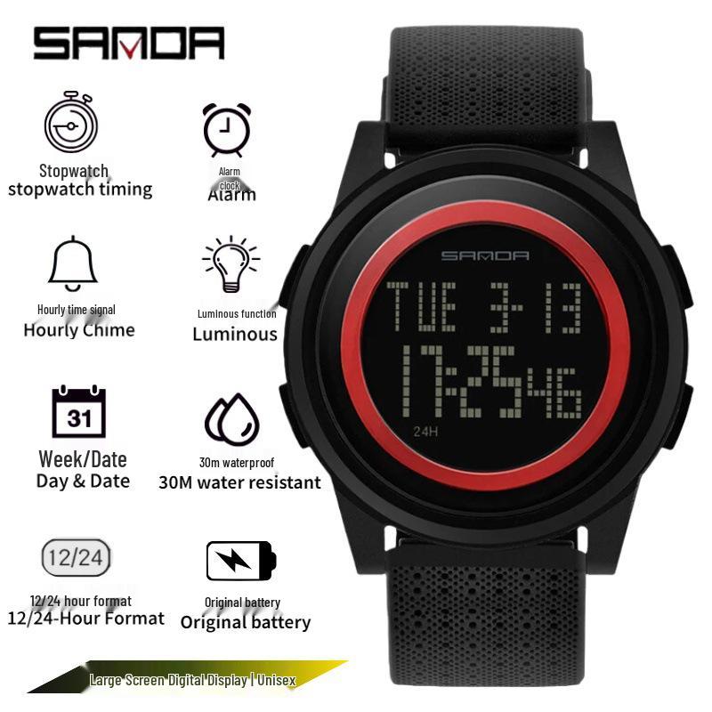 SANDA Men’s Fashionable Waterproof Multifunctional Sports Watch for Students
