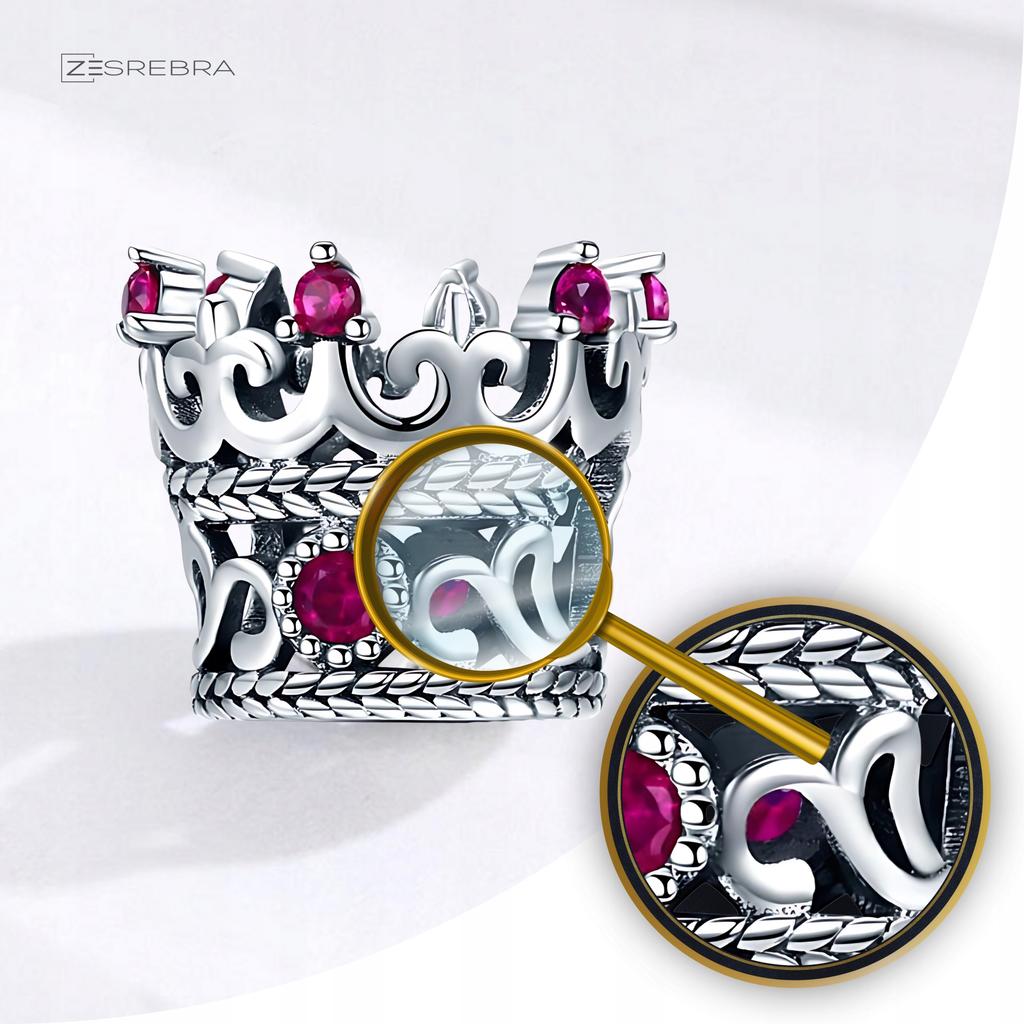 Charms 925 Crown Pendant Bead Charms 925 Cubic Zirconia