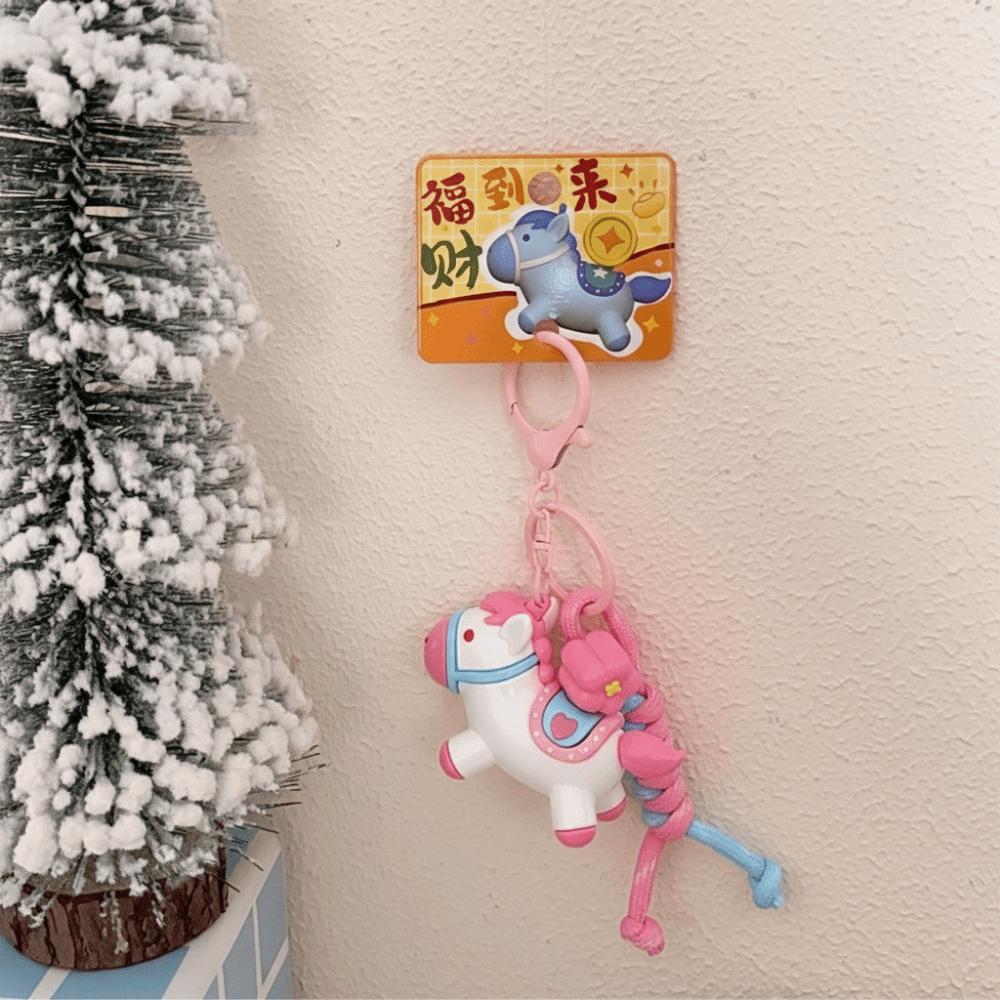 Rotating Horse Year Lucky Keychain Animal New Year Keyring  Chinese New Year