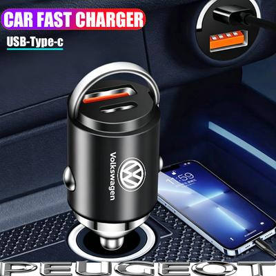 100W QC3.0 PD Car Charger Fast Charging Car USB Type C Charger For VW GTI Polo Golf MK6 MK7MK8 Passat Tiguan CC T-ROC Tire Valve
