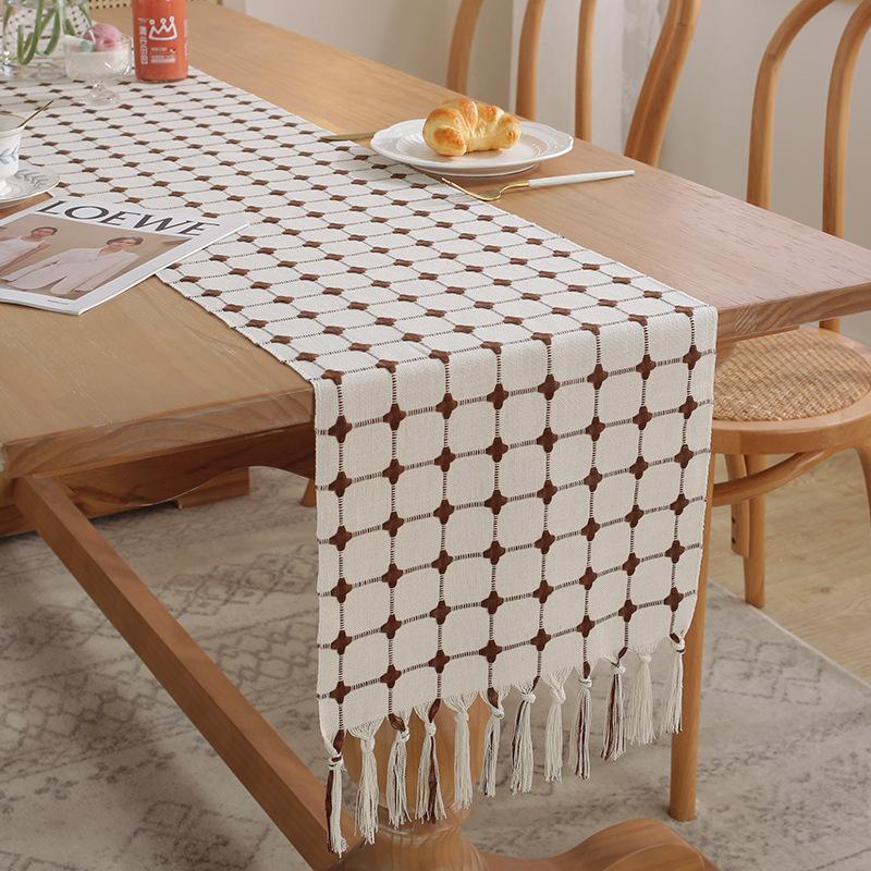 Modern Minimalist Ins Coffee Table Cover Fabric TV Cabinet Cover  Long Rectangular Table Cotton Linen Table Runner