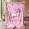 Rainbow Unicorn Theme blanket Lightweight Warm Flannel Blanket Decorative Throw Blanket for Home Decoration