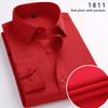 Men's Striped Long Sleeve Shirt, Cotton Blend Square Collar Business Shirt, Lightweight Pocket Top