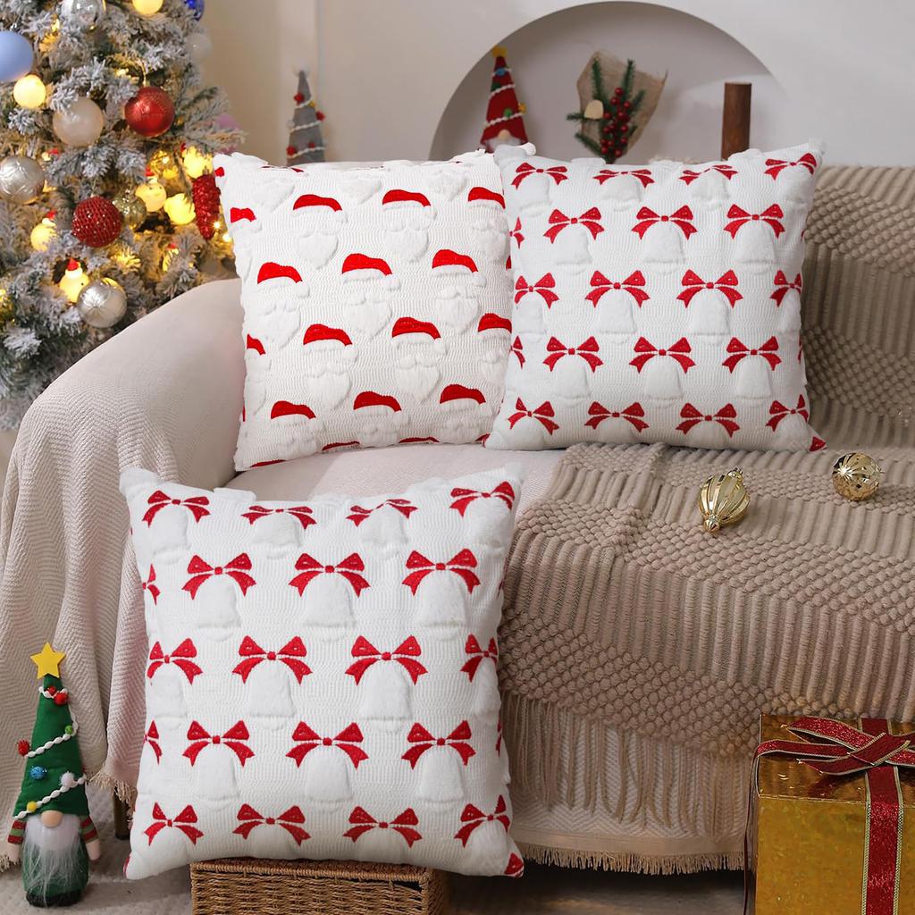 2PCS Christmas Tree Pillow Covers Square 18 X 18 Inch Throw Pillow Covers Cushion Cover for Winter Home Decor