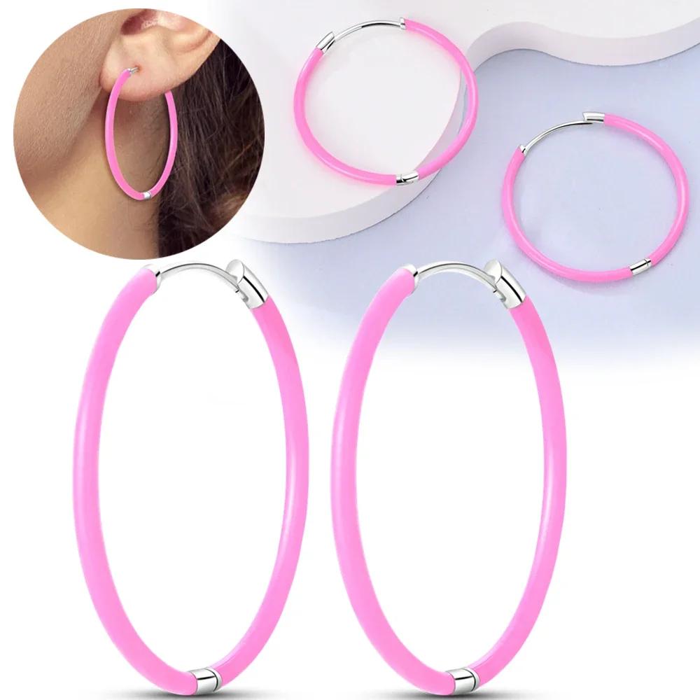 925 Silver Earrings Women Jewelry Butterfly Flower Pink Flowers Zircon Hoop Ear Studs Sparkling Earring Wedding Gift