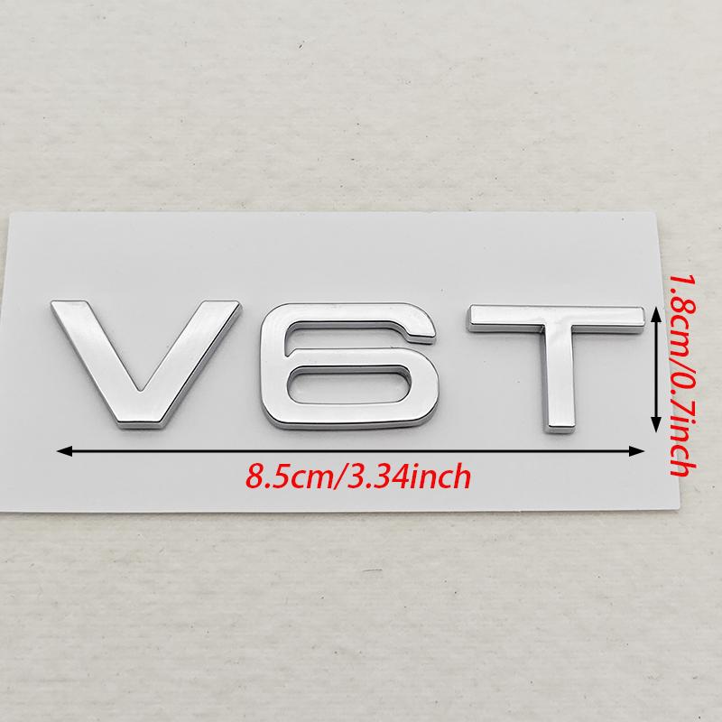 3D ABS Emblemat Boczny Błotnika Samochodowego V6T V8T Logo Tylna Klapa Bagażnika Do Audi S4 A4 B7 V6T Naklejka A6 SQ7 Q8 R8 S8 RS8 V8T Odznaka Akcesoria
