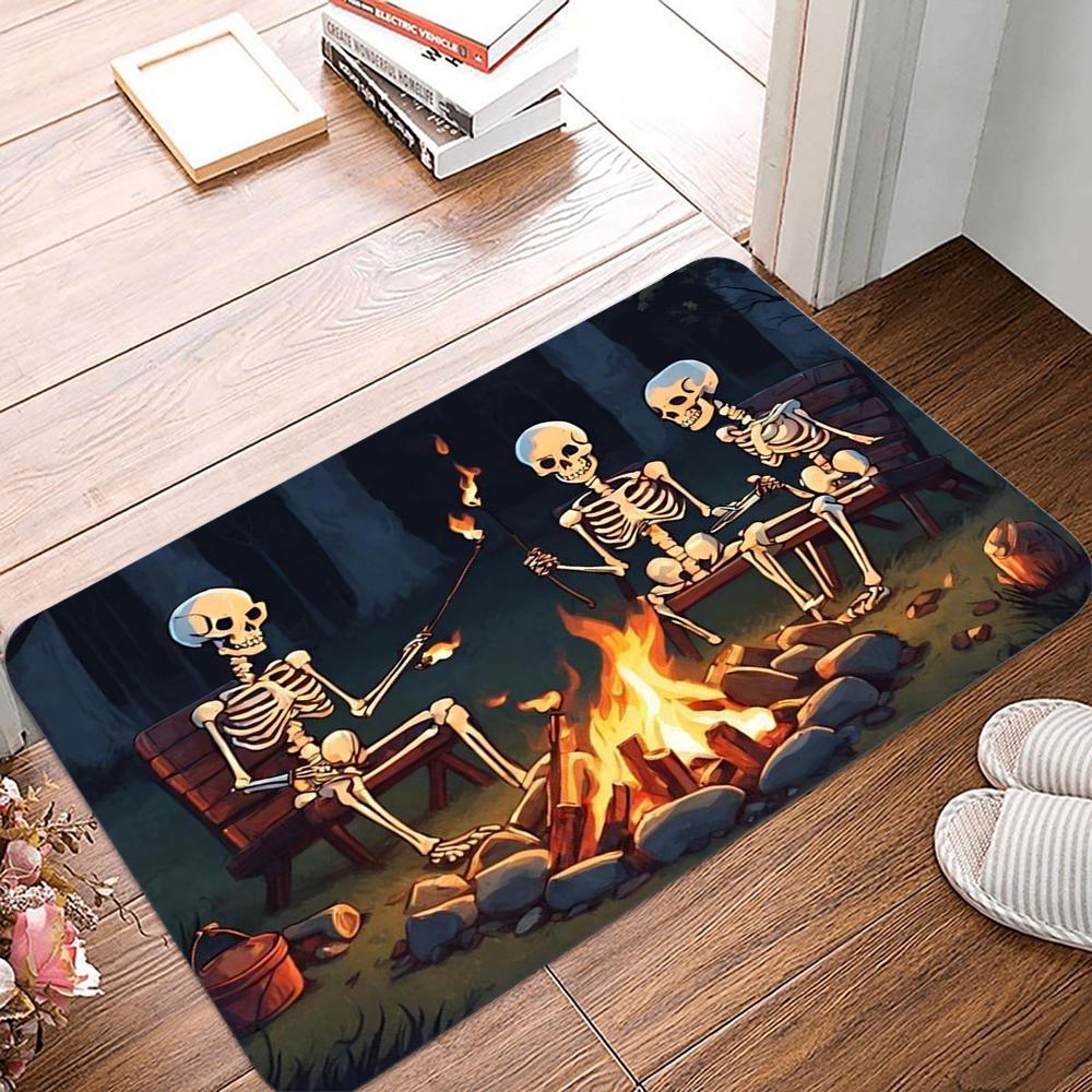 Horror Pumpkin Door Mat Halloween Theme Entrance Door Mat Home Door Decoration Front Door Welcome Mat Living Room Bedroom Carpet