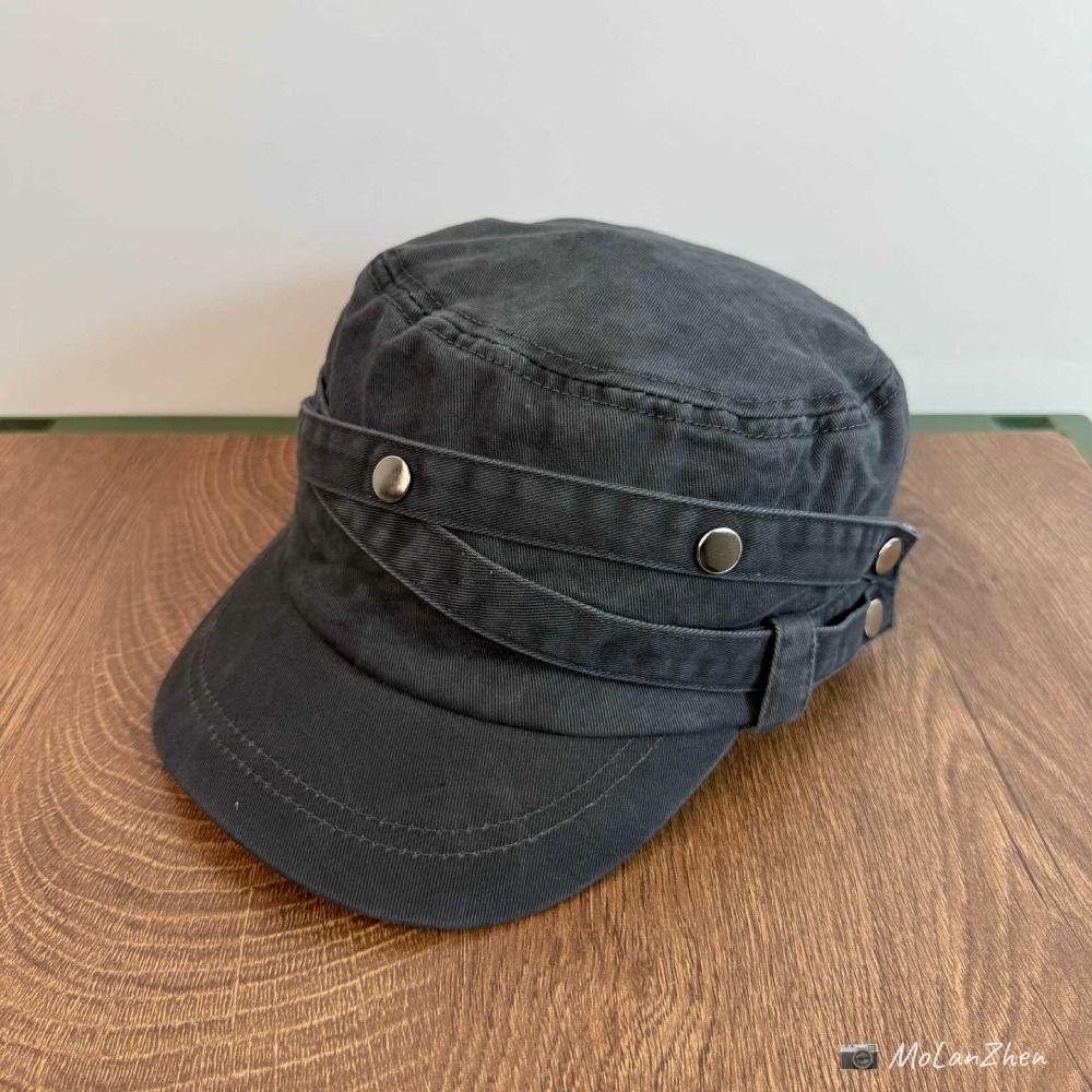 Y2k Rivet Flat Top Hat Spice Girls Retro Baseball Cap Casual Equestrian Hat Ladies