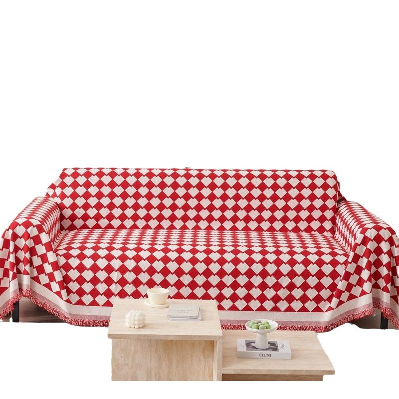Plaid Chenille Sofa Cover Anti-cat Scratch Four-season Universal Sofa Cushion Cover Universal Leather Blanket Full Cover Sofa Towel