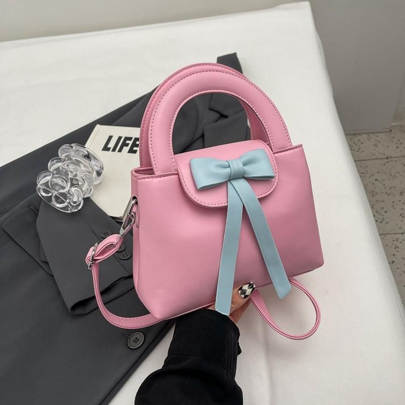 Fashionable Korean Style Pu Handbag 2023 New Butterfly Knot Shoulder Bag For Women