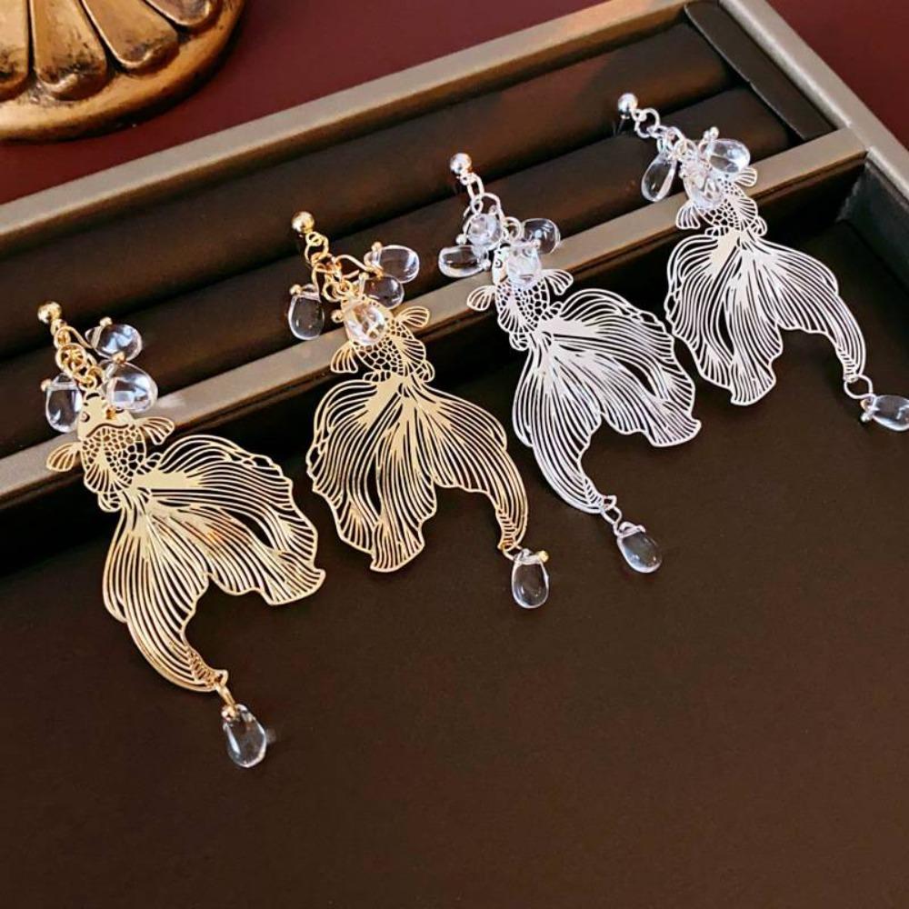Koi Carp Pendant Goldfish Earrings Ear Jewelry Metal Dangle Earrings Goldfish Eardrop Girls
