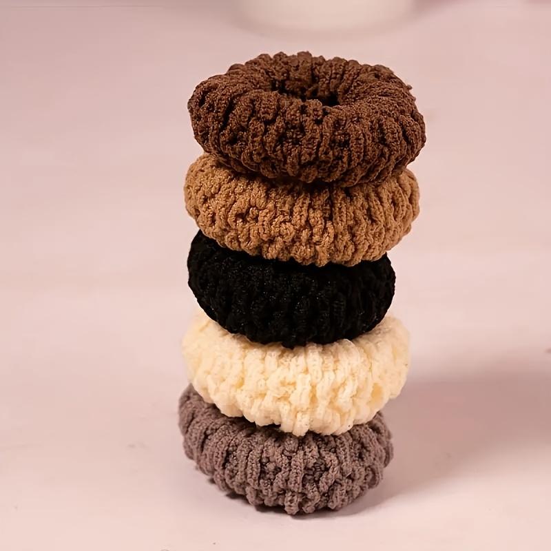 5 stk Kvinners Lav Hestehale Hårstrikker - Tykke Høy Elastisitet Hårbånd, Slitesterkt Mykt Hårtilbehør for Kvinner Hverdag & Spesielle Anledninger