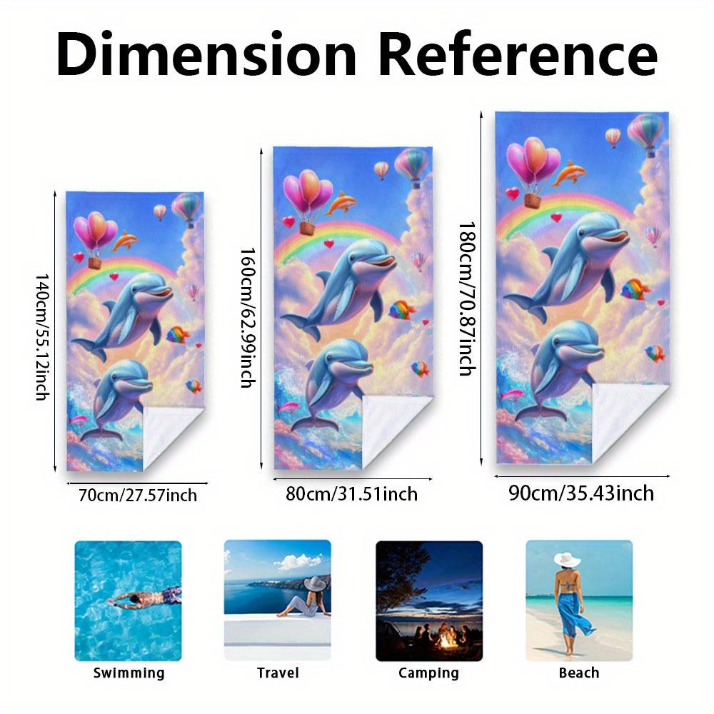 1pc, Summer Sea Beach Theme Beach Towel with Printed Pattern Thickened Lightweight - Ideal for Travel Picnic Swimming, Surfing,