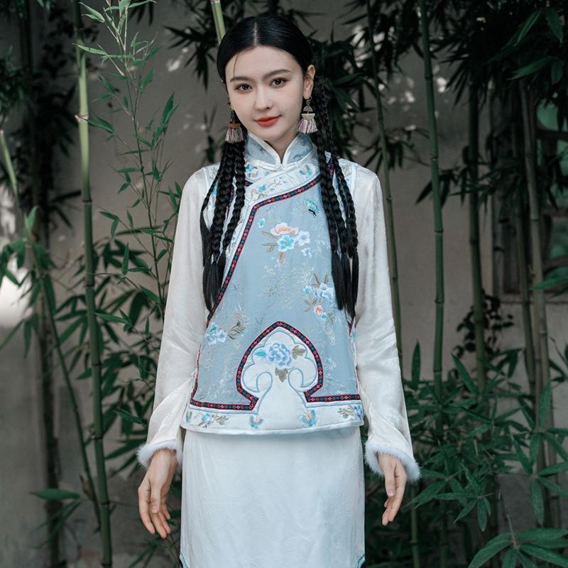 2024 Autumn Ethnic Women's Chinese Embroidered Sleeveless Jacket – National Tide Gege Style