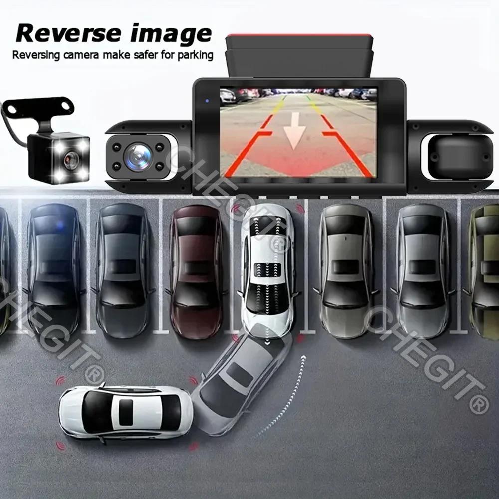 2025New Dash Cam 4*1080P Video Recorder 3/4 Lens Car DVR 360 Degrees Rear view camera 24H Parking Monitor Car Assecories