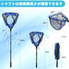 KOMCLUB Foldable Landing Rubber for Fishing in Freshwater and Net, Fiberglass, Telescopic, Adjustable, Triangular, One-Touch Net, Coated, Lightweight,