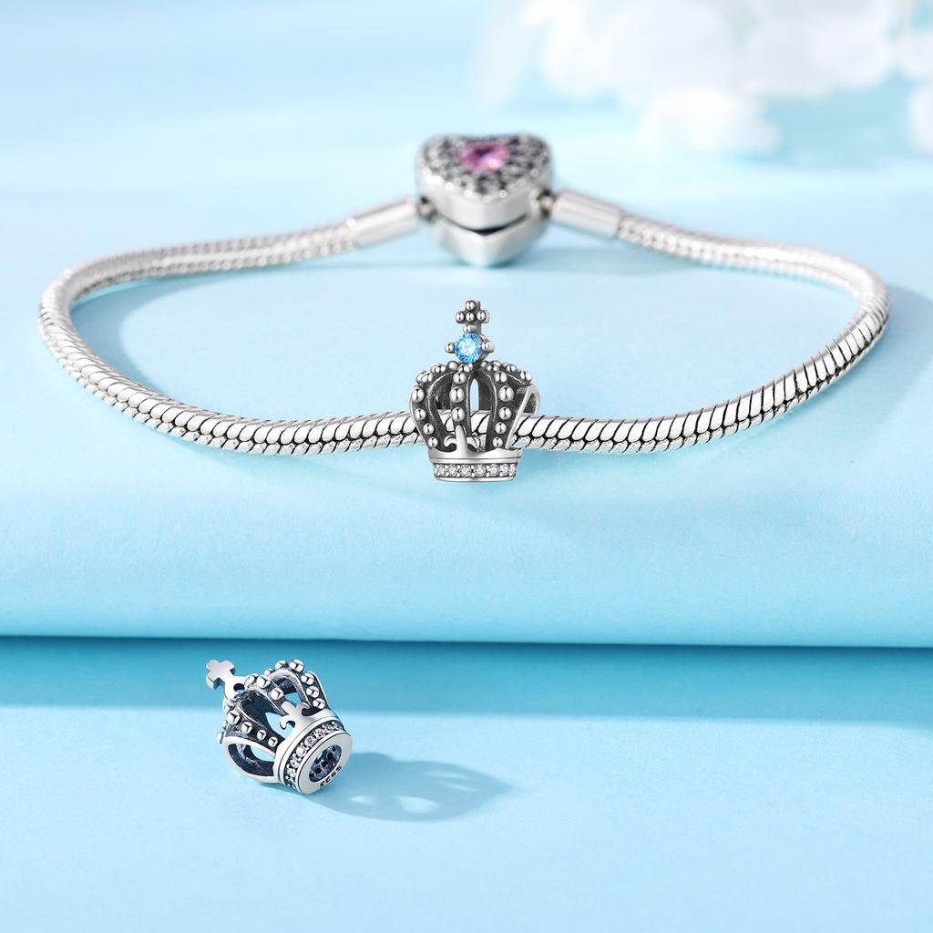 Copper Retro Crown Bead Charms Women Do It Yourself Fashion Jewellery Fine Gifts Compatible With Authentic Fine Bracelets Accessories