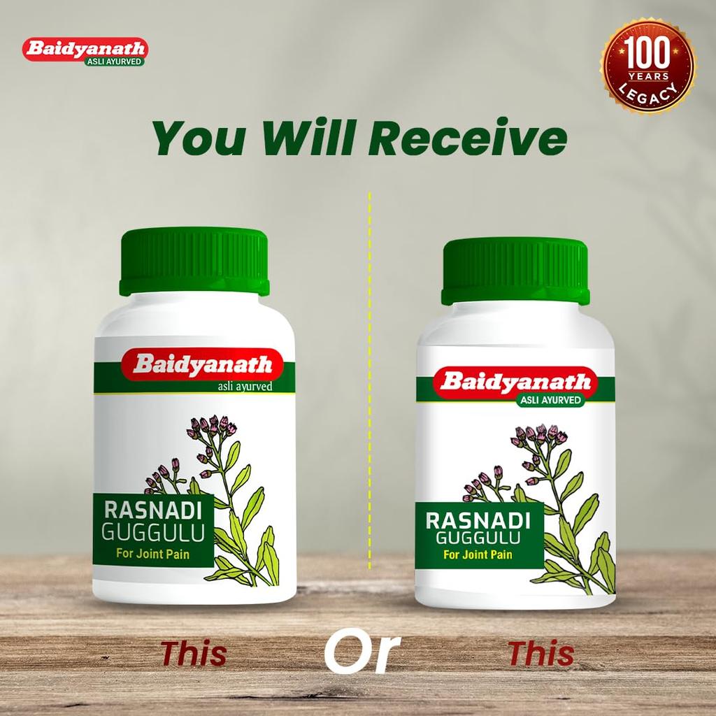 Baidyanath Rasnadi Guggulu 80 Tablets Ayurvedic Joint Wellness Blend for Stiffness and Mobility Support
