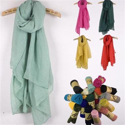 180×50cm Foulard pour Femme Acrylique Polyester Hijab Musulman Écharpe Longue Unie Décontractée EMA