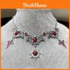 Gothic Halloween Bat Cross Alloy Pendant Necklace With Geometric Design For Women