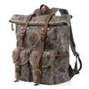 Waterproof Waxed Canvas Travel Backpack with Color-block Design for Men and Women, Fits Laptops