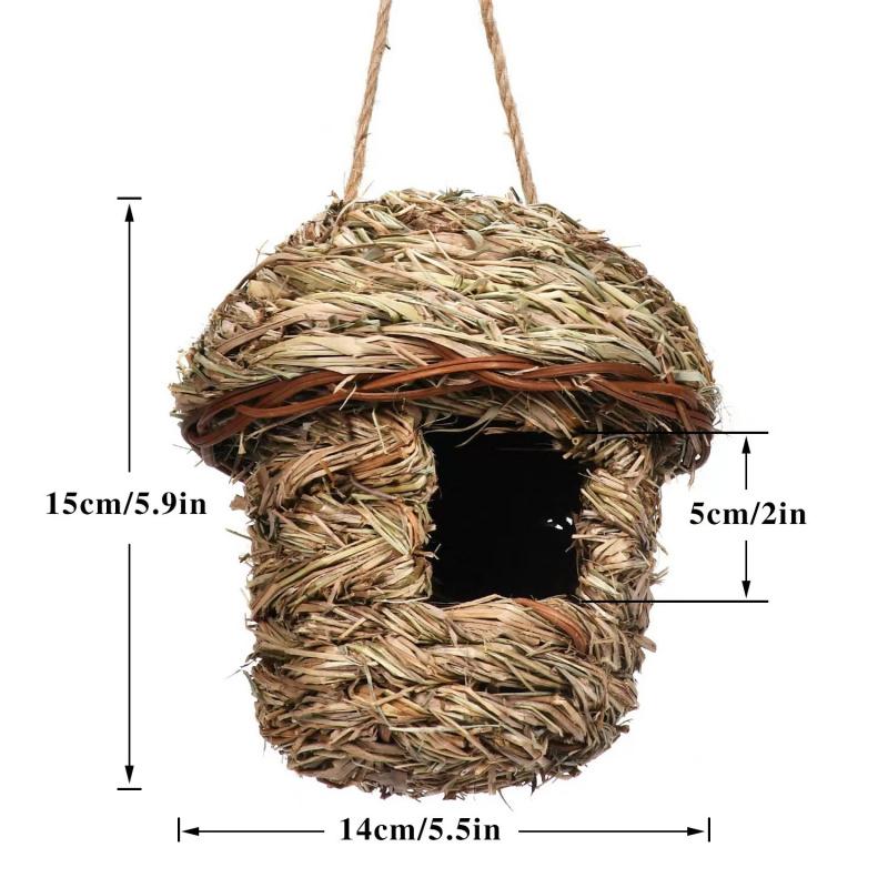 Outdoor Ecological Handmade Straw Parrot Bird Nest Creative Birdcage Ornament Supplies Garden Decoration Birdhouse Pastoral Styl