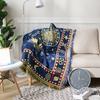 Double-Sided Cotton Throw Blanket Sofa Bed Couch Decorative European Style Anti-Slip Starry Sky