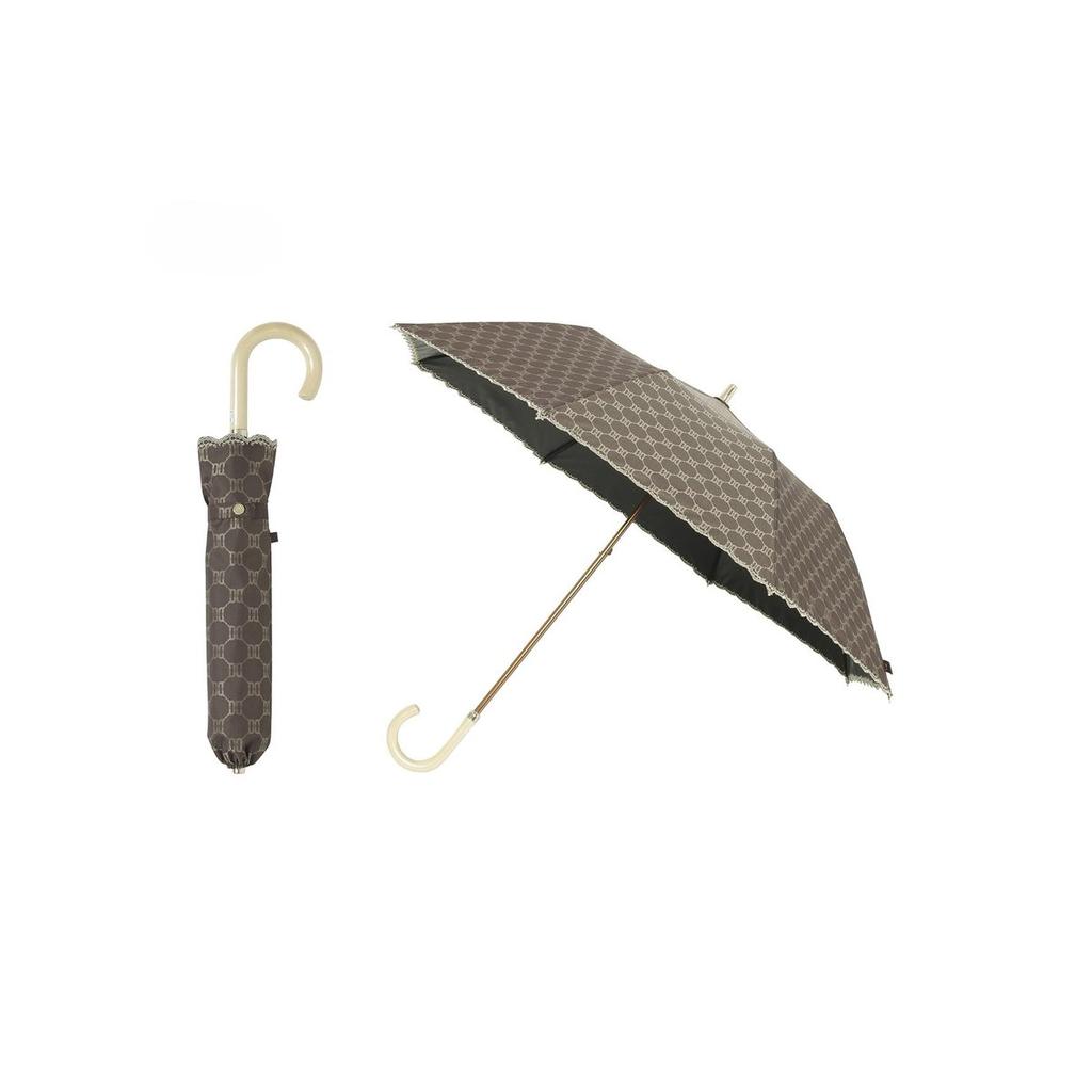 DAKS Folding Umbrella Sun Umbrella All-Weather UV Protection 99.99% Blackout Heat Shield Lightweight Jacquard Embroidery Brown Made in Japan