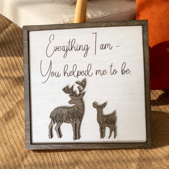 

Yousheng Photo Frame Decor Artistic Meaningful Aesthetic Decorative Boxwood Mother s Day Frame Ornament Home Decor Raccoon