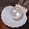 1PC With Shell Tray Dinner Aromatherapy Candles Luxury White Party Pearl Scented Candle Background Props Smokeless Romantic