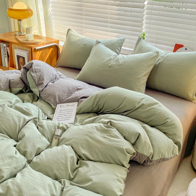 Bedding Comforter Cover Set with Pillowcase Bed Sheet Single Full Bed Linen Quilt Cover Bedding Set with Zipper Queen/King