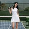 Womens High-Waisted Tennis Dress With Back Knot Cutout Breathable Stretch Sportswear Court Gym Outdoor Activities